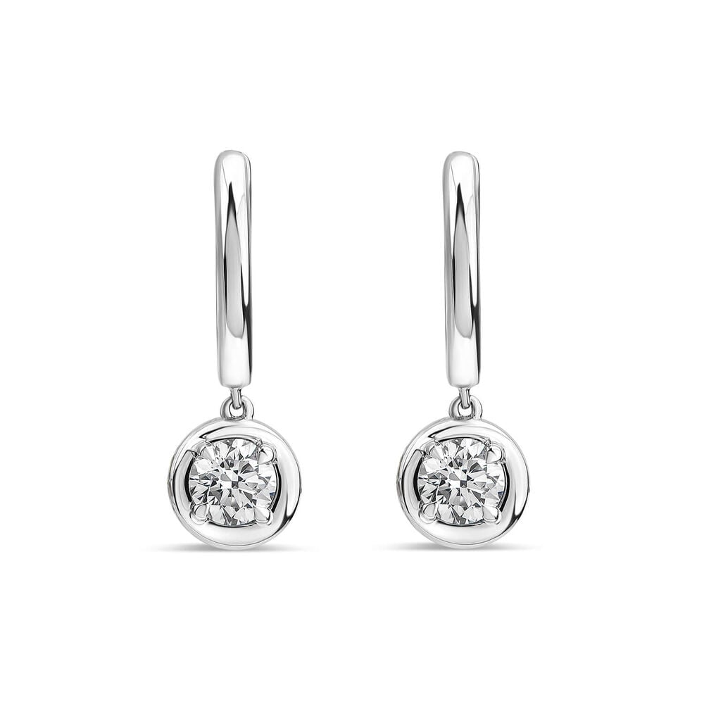 Born Orbit 9ct White Gold Lab Grown 0.80ct Round Diamond Drop Earrings