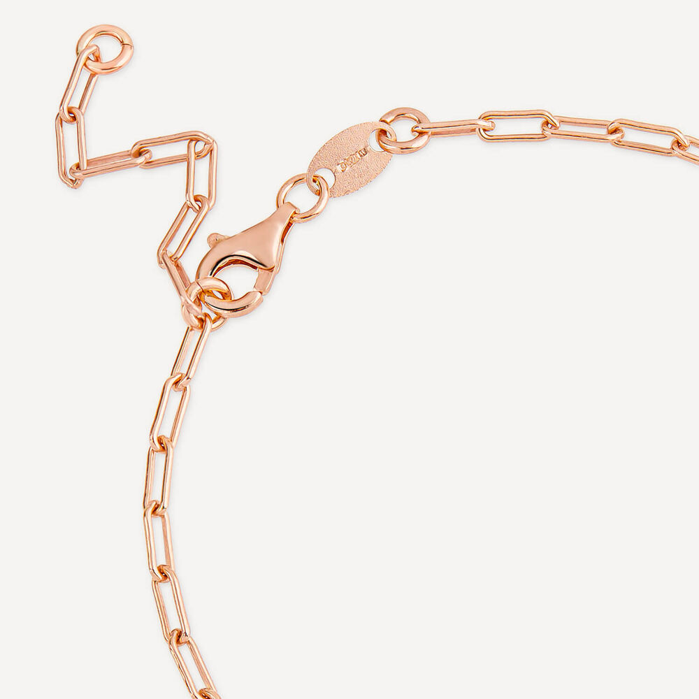 Sterling Silver & Rose Gold Plated White Enamel Links Bracelet image number 3
