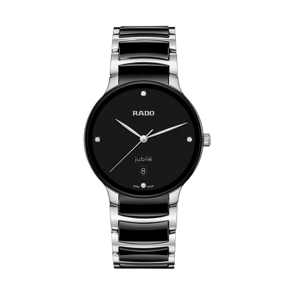 Rado Centrix Diamonds 39.5mm Black Dial Ceramic & Steel Bracelet Watch image number 0