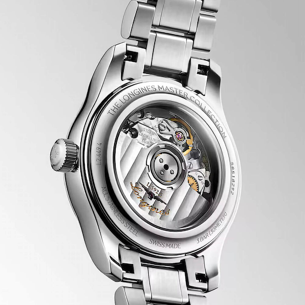 Longines Master Collection 30mm White MOP diamond Dot Dial Steel Bracelet Watch