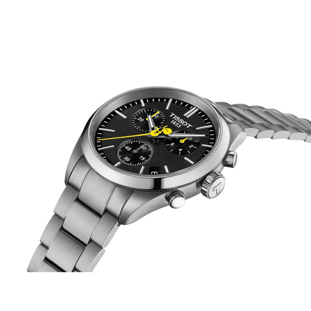 Tissot PR 100 Tour De France Chronograph 40mm Black Dial Steel Bracelet Watch