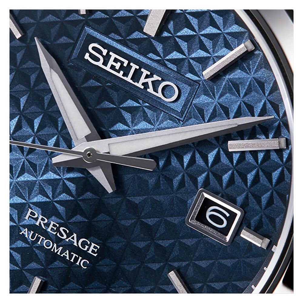 Seiko Presage Sharp Edged Series 39.3mm Blue Dial Steel Case Bracelet Watch