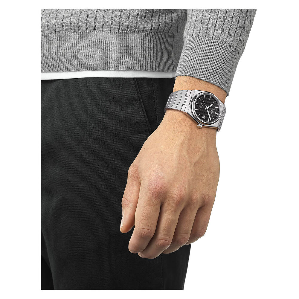 Tissot PRX 40mm Powermatic 80 Black Dial Steel Case Bracelet Watch image number 3