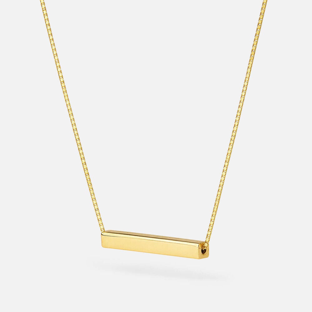 Yellow Gold Plated Sterling Silver Bar Necklet