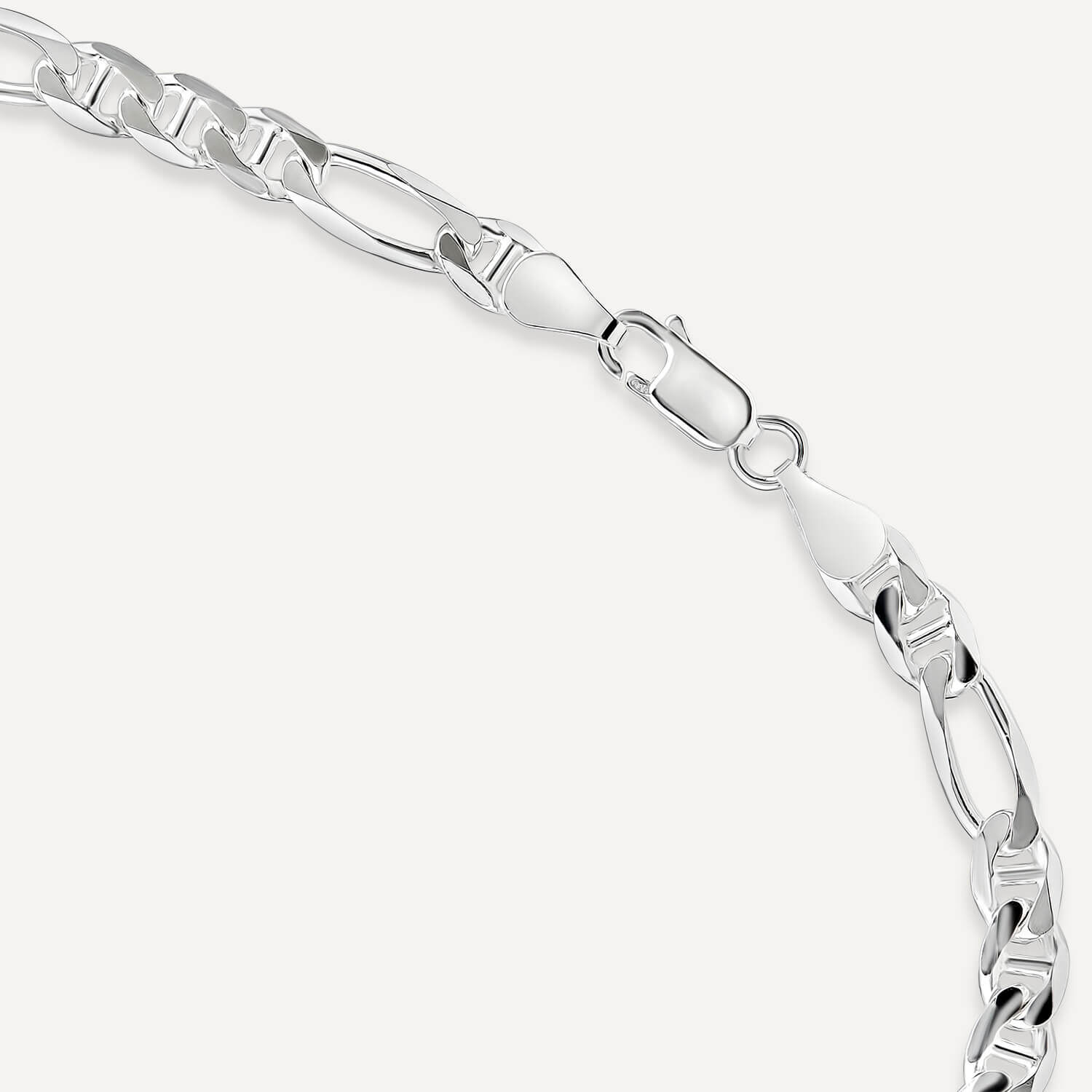 Sterling Silver Figaro 22 Mens Chain Necklace