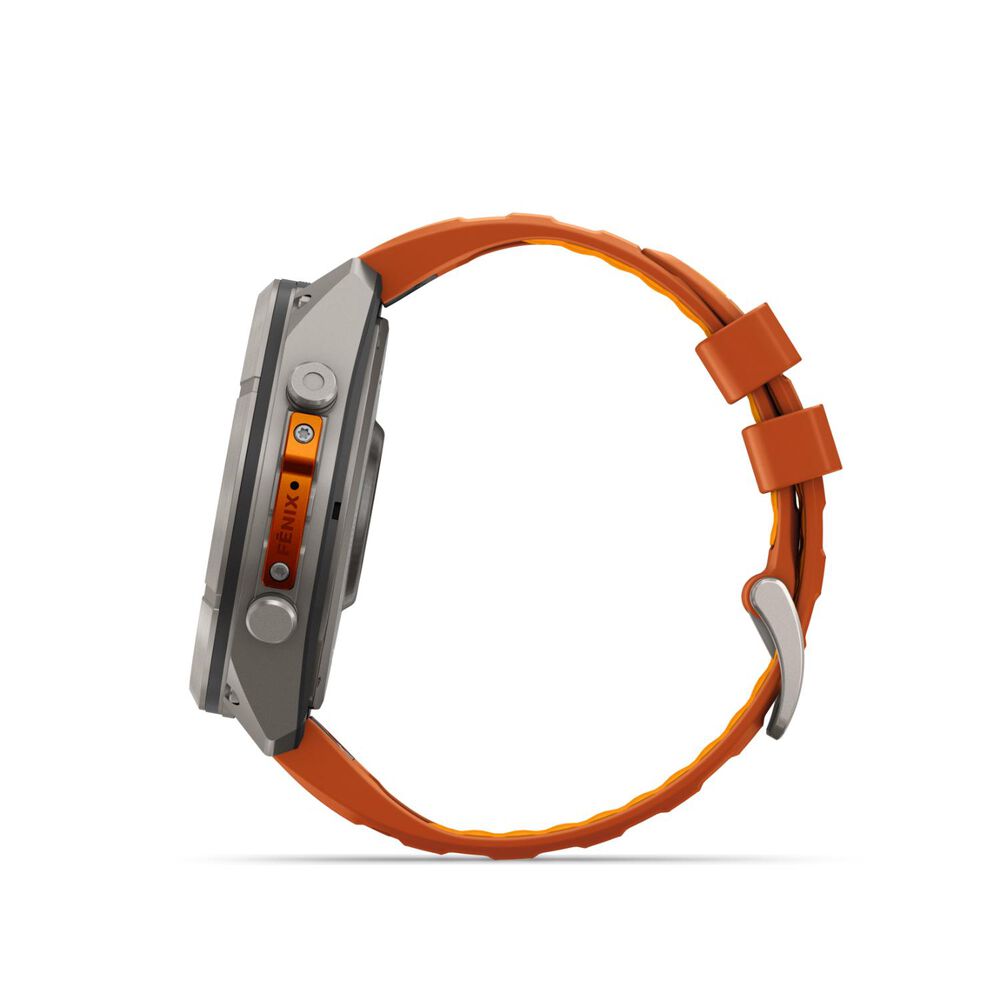 Garmin fenix 9 Pro 51mm Titanium Autumn Orange/Spark Orange Silicone Strap Watch