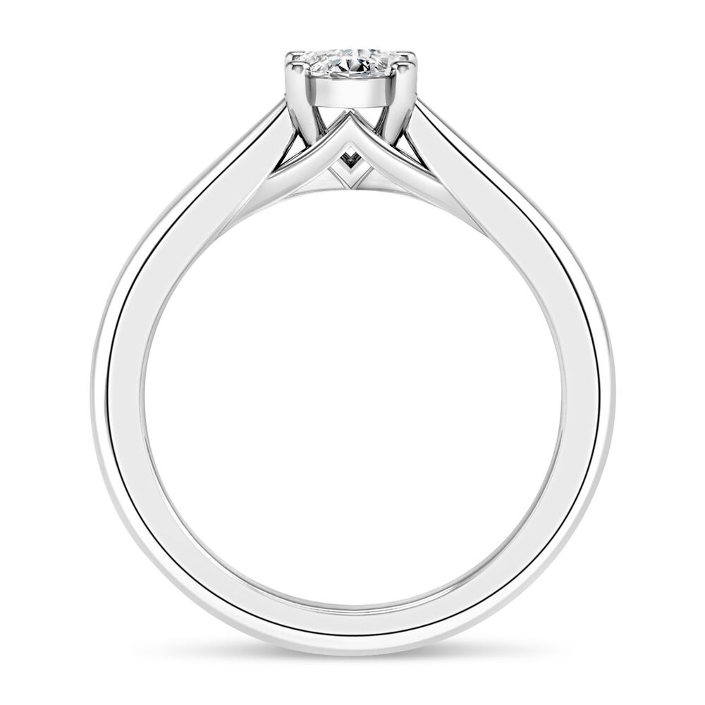 18ct White Gold 0.70ct Oval Diamond Orchid Setting Ring