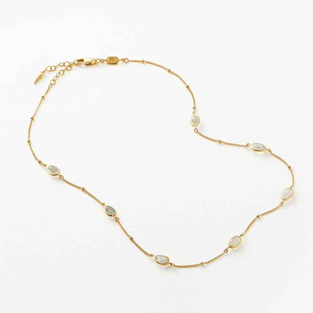 Missoma 18ct Gold Vermeil Sterling Silver Magma Gemstone Charm Choker Necklace