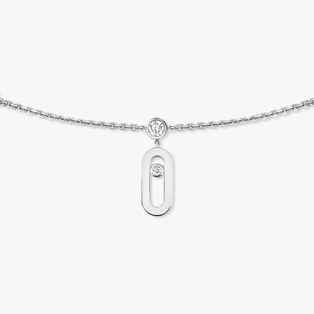 Messika Move Uno White Gold 0.20ct Diamond Drop Pendant Choker Necklace