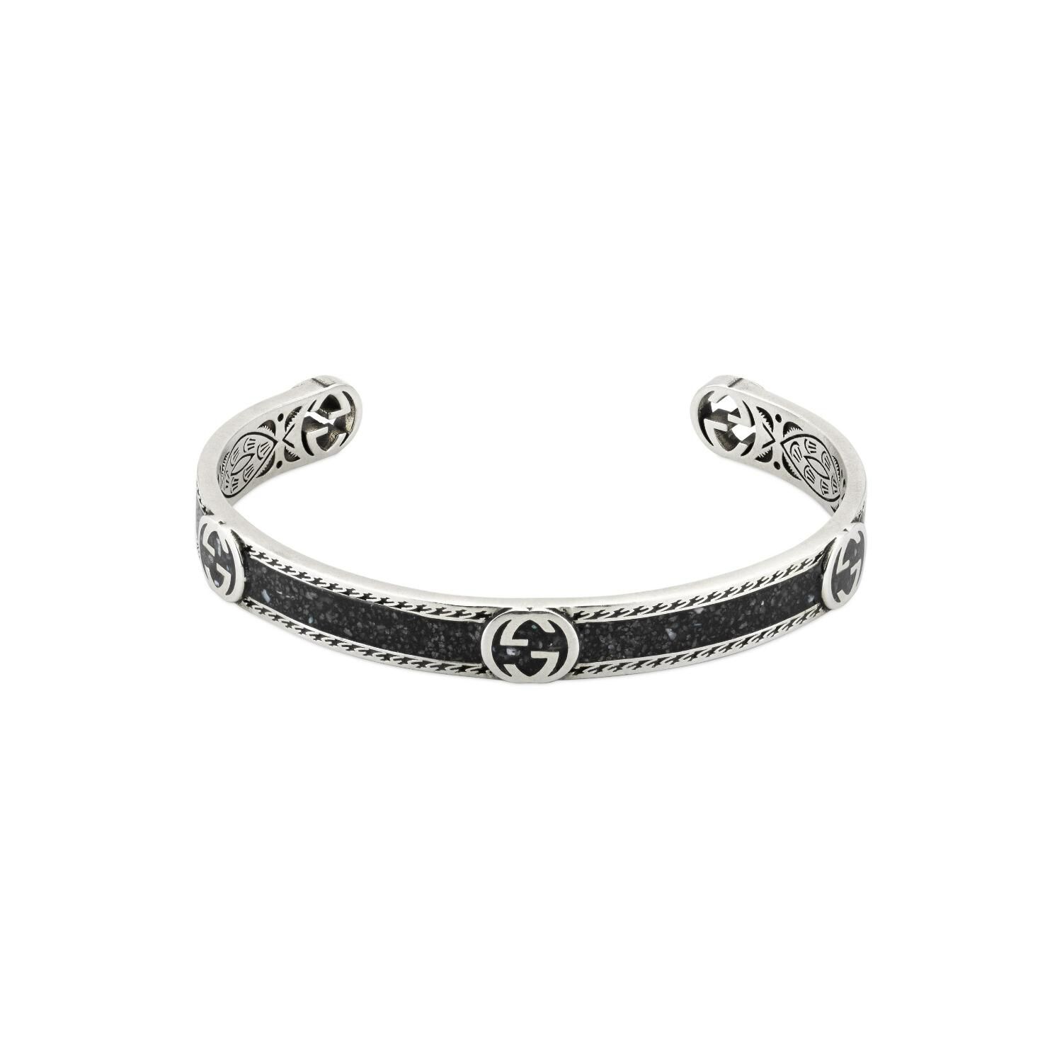 Gucci Interlocking G Sterling Silver Enamel Bracelet