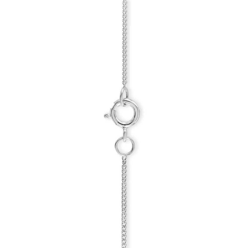 9ct White Gold Diamond and Sapphire Round Halo Pendant image number 2