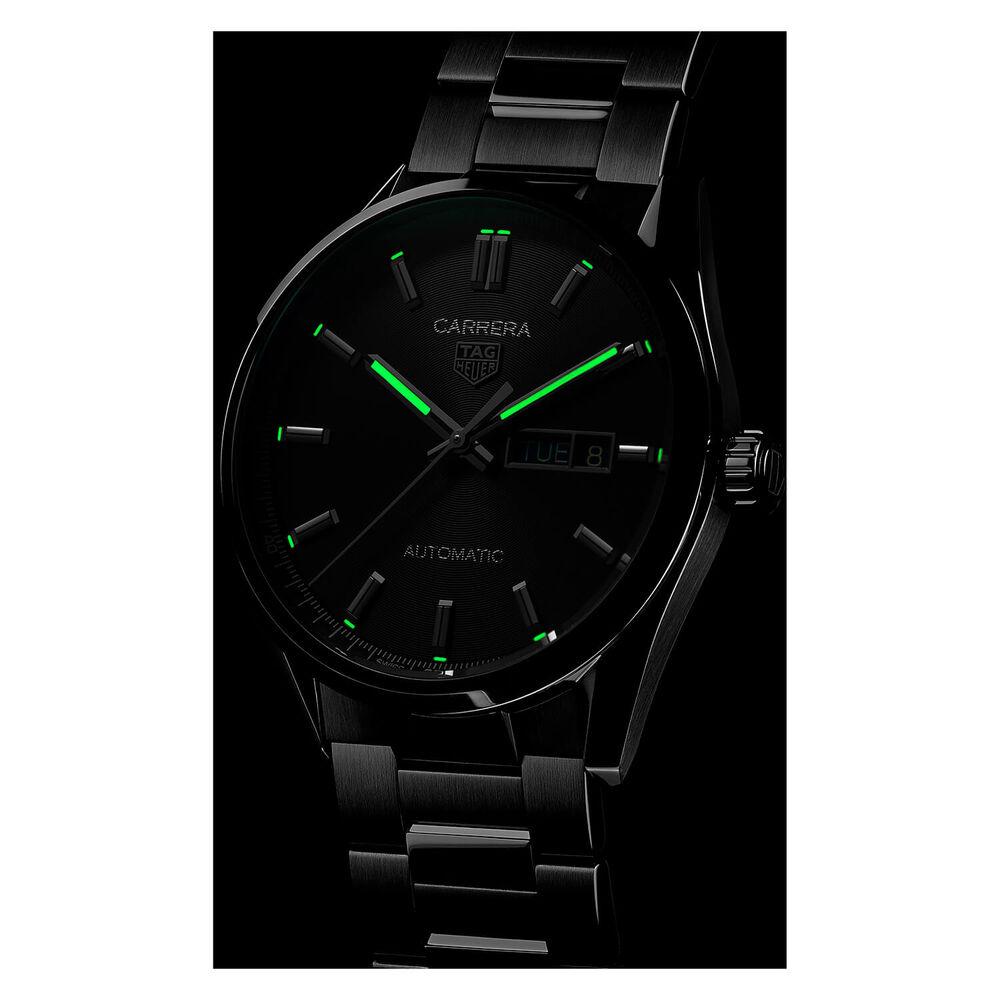 TAG Heuer Carrera Day-Date 41mm Black Dial Stainless Steel Bracelet Watch image number 8