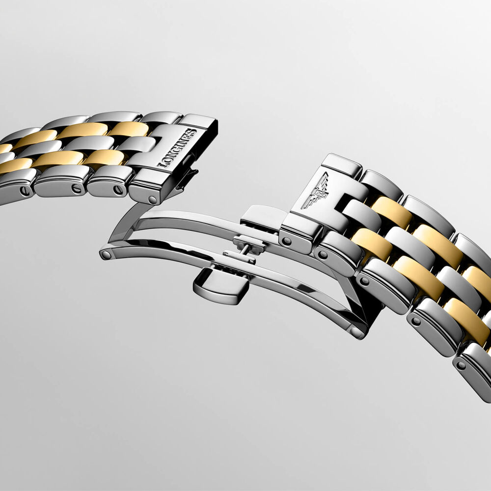 Longines Elegance Flagship Classic 40mm White Dial Yellow Gold PVD Steel Bracelet Watch image number 5