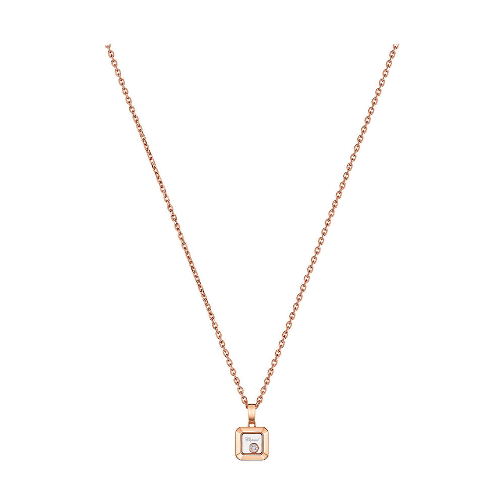 Chopard Happy Diamonds Icons 0.05ct Diamond Square 18ct Rose Gold Pendant image number 0