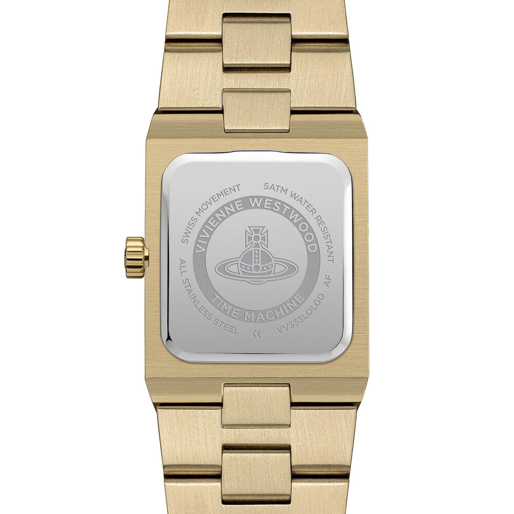 Vivienne Westwood The Brunswick 24mm Light Olive Dial Gold Steel Bracelet Watch image number 4