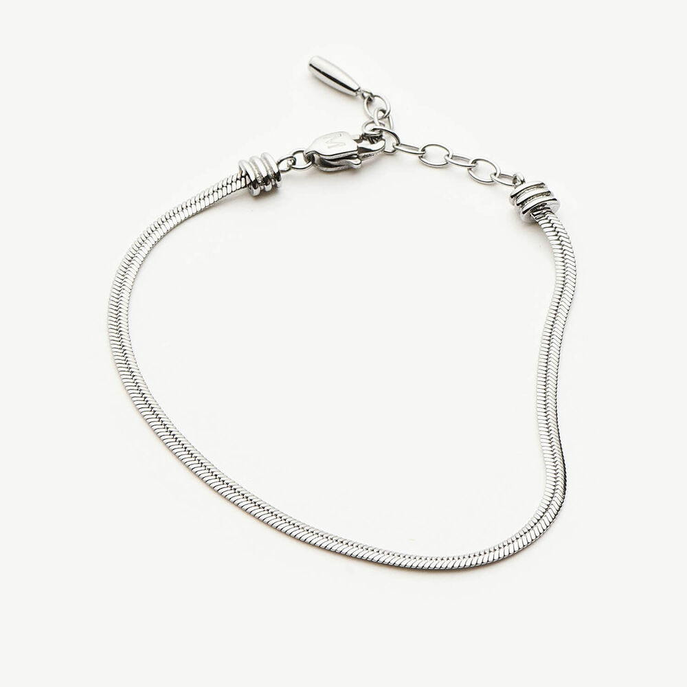 Missoma Platinum Plated Steel Thin Snake Chain Bracelet