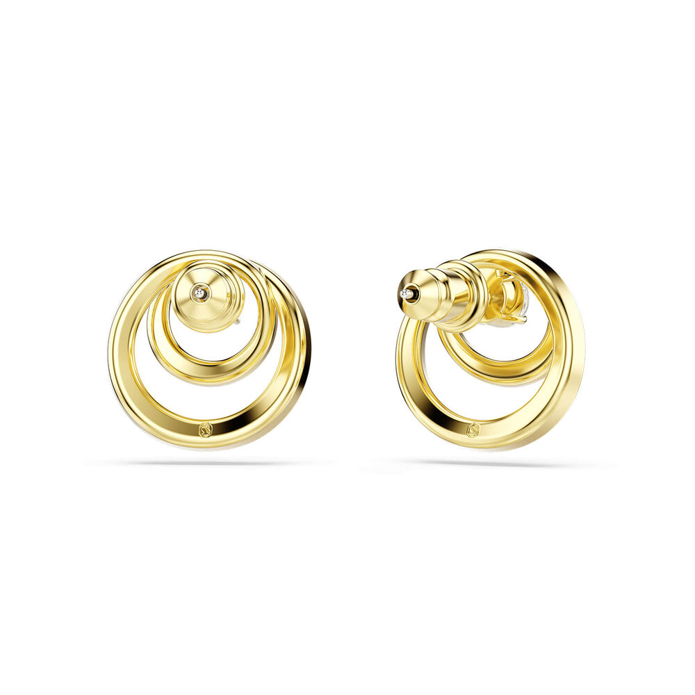 Swarovski Hyperbola Crystals & Cubic Zirconia 18ct Yellow Gold Finished Stud Earrings