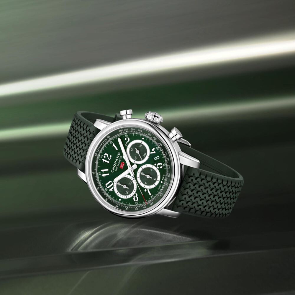Chopard Mille Miglia Classic Chronograph British Racing Green 40.5mm Dial Rubber Strap Watch image number 3