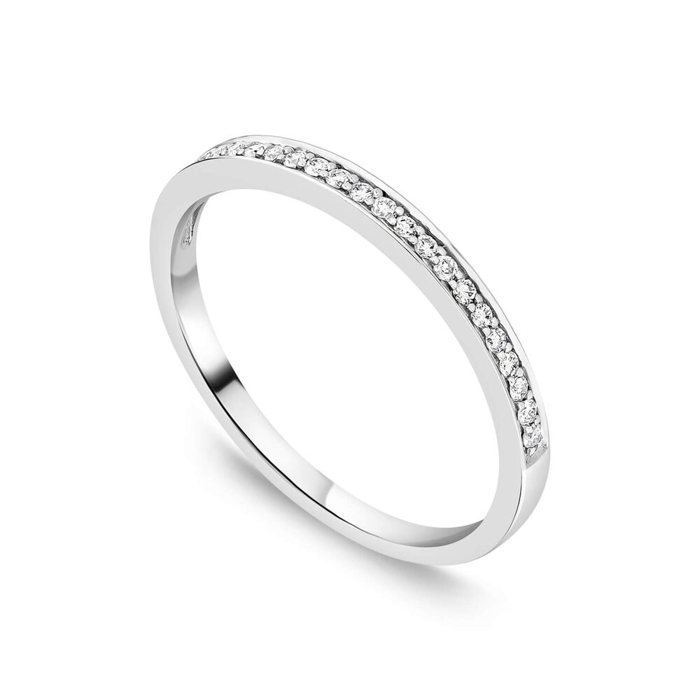 18ct White Gold Northern Star 0.18ct  Wedding Ring