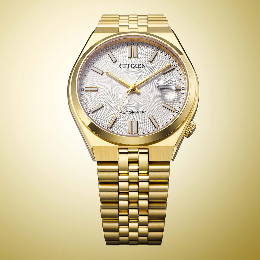 Citizen Tsuyosa 60 40mm Silver Dial Yellow Gold Tone Steel Bracelet Watch