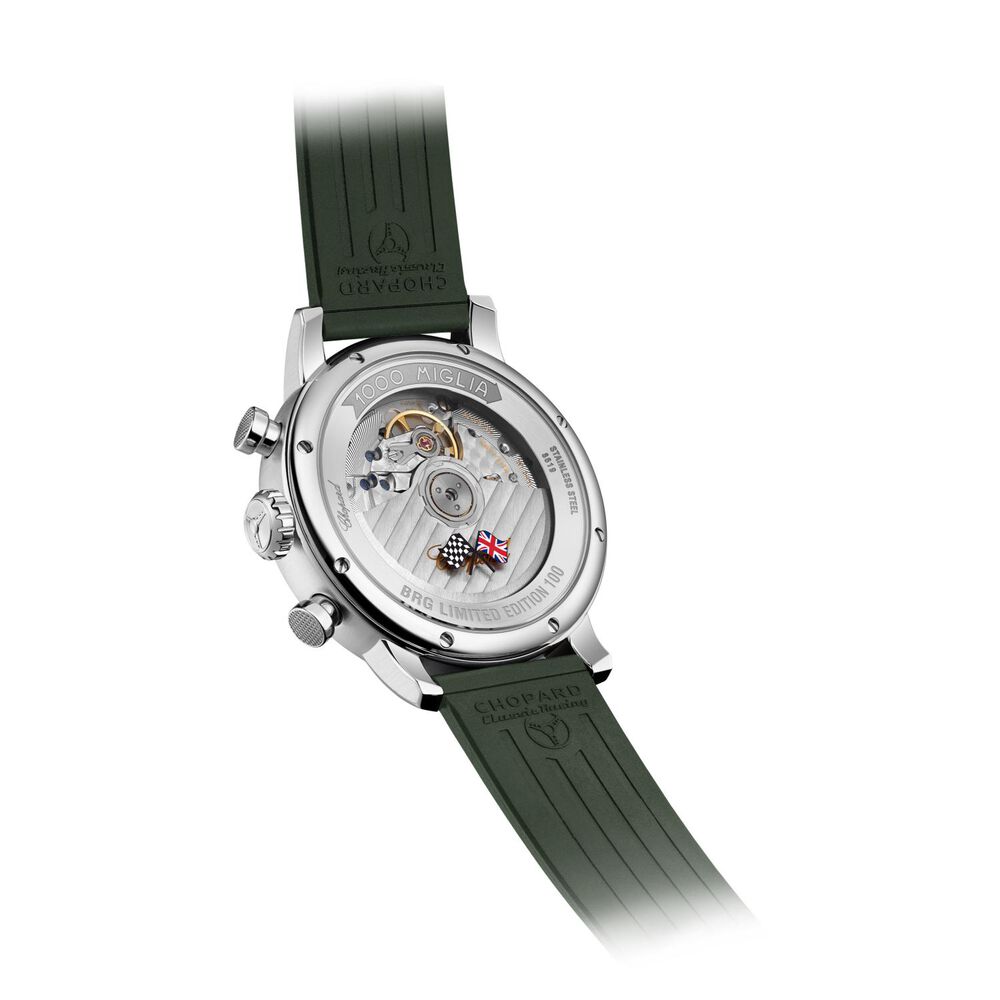 Chopard Mille Miglia Classic Chronograph British Racing Green 40.5mm Dial Rubber Strap Watch image number 2