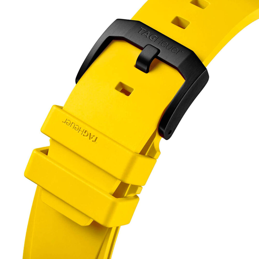 TAG Heuer Formula 1 Chronograph x Senna 43mm Black Dial Yellow Rubber Strap Watch image number 5