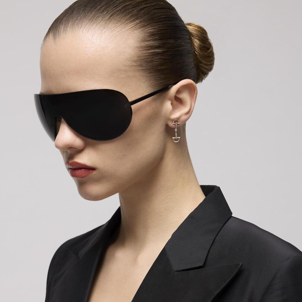 Gucci Staffa Sterling Silver Drop Earrings