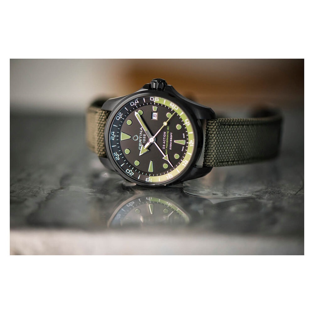 Certina Aqua DS Action Gmt Powermatic 80 Green Dial Canvas Automatic Watch image number 4