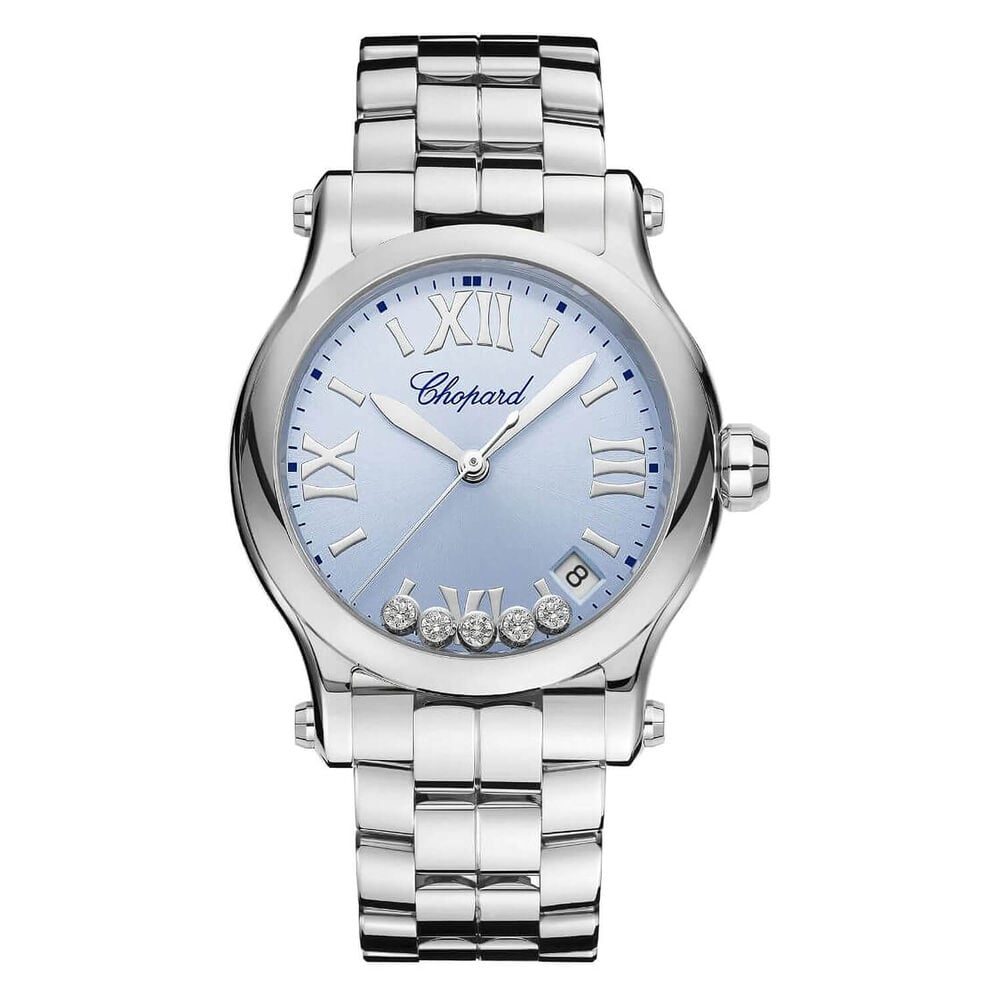 Chopard Happy Sport Quartz 36mm Ice Blue 0.24ct Dial Bracelet watch