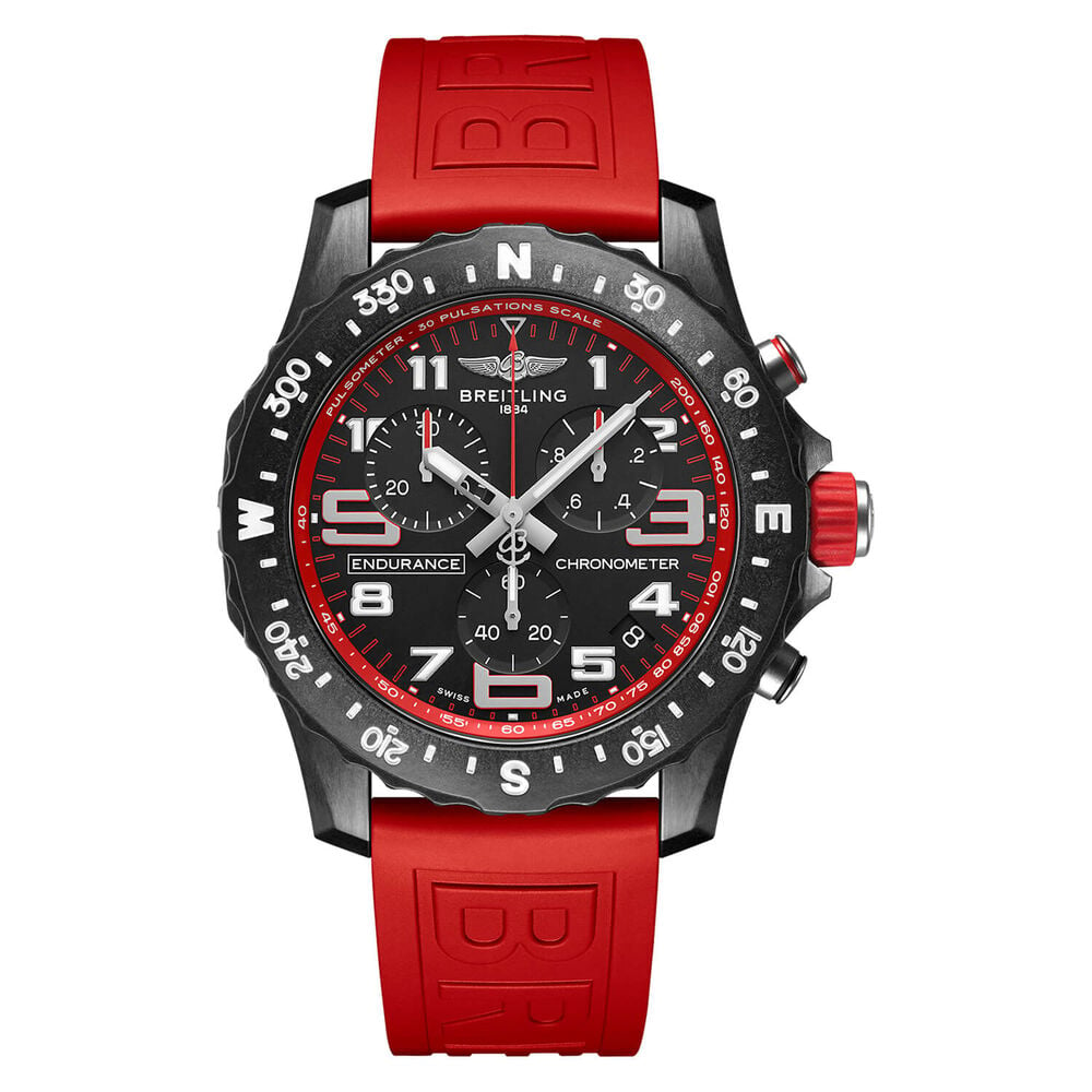 Breitling Endurance Pro 44mm Chronograph Red Detail Rubber Strap Watch image number 0