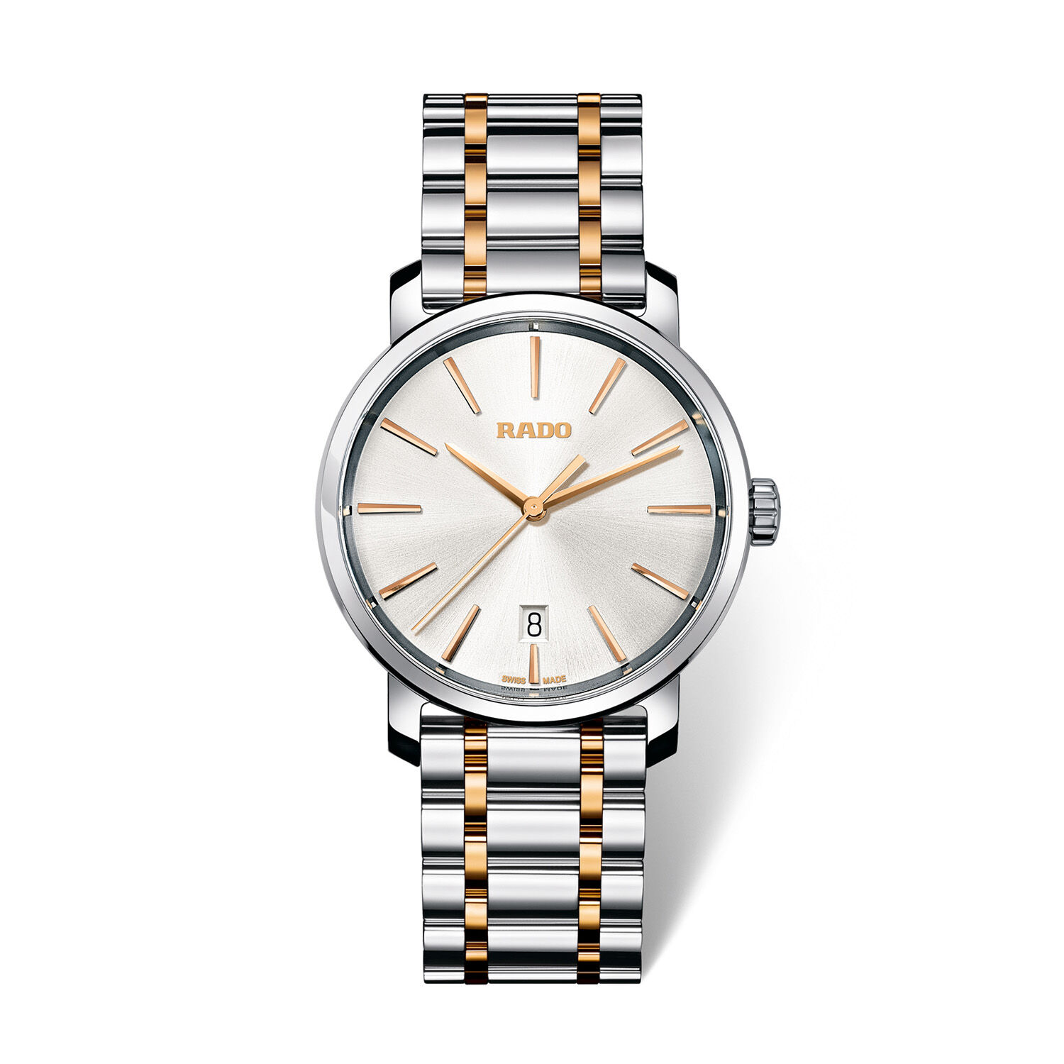 Pre Owned Rado DiaMaster 46mm White Dial Steel Bracelet Watch