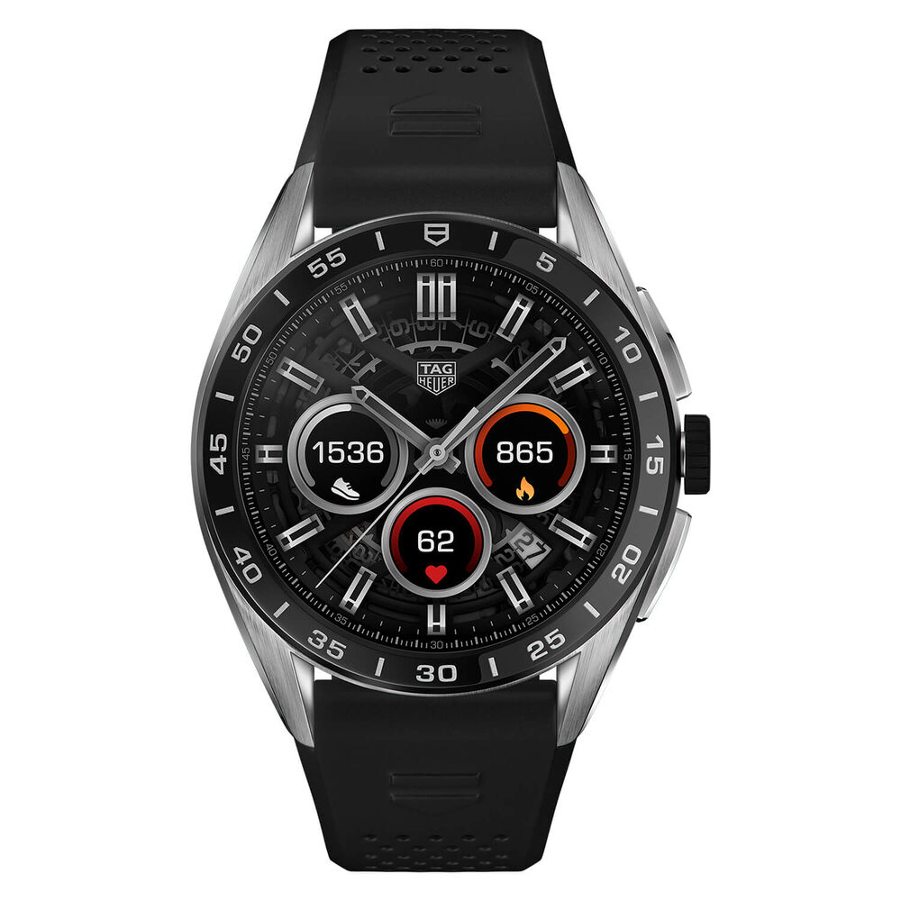 TAG Heuer Connected Calibre E4 45mm Touch Screen Black Rubber Strap Watch image number 0