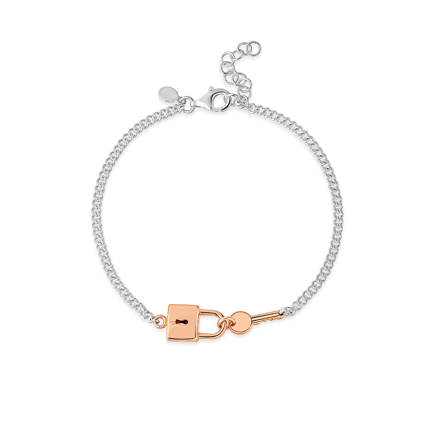 Silver sales padlock bracelet