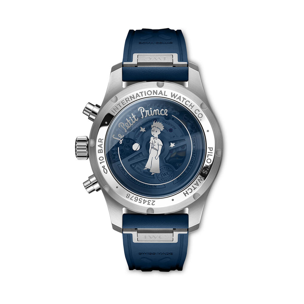 IWC Schaffhausen Pilot's Chronograph Le Petit Prince 41mm Blue Dial & Rubber Strap Watch
