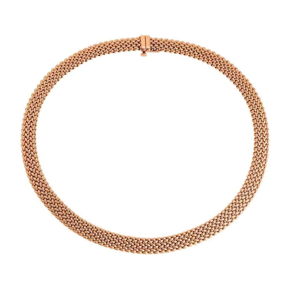 Eclat Chicco Rose Gold Plated Silver 10mm Thick Ladies necklace image number 0