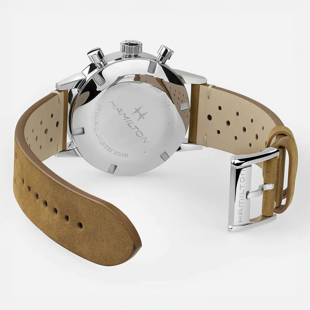 Hamilton American Classic 40mm Blue Dial Brown Leather Strap Chronograph Watch