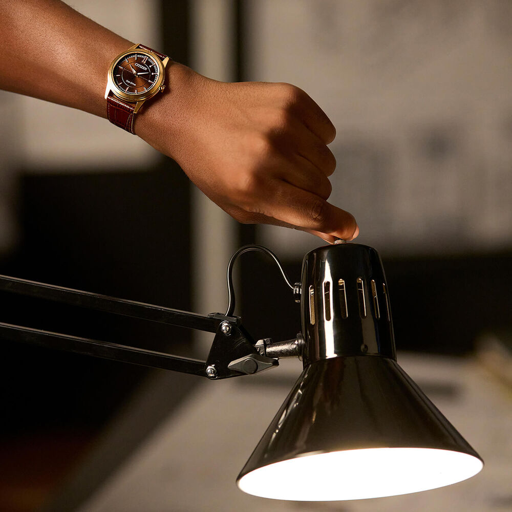 Citizen Rolan 41mm Brown Dial & Brown Leather Strap Watch