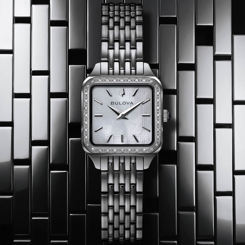 Bulova Sutton 23mm Mother of Pearl Dial Stainless Steel Bracelet Watch