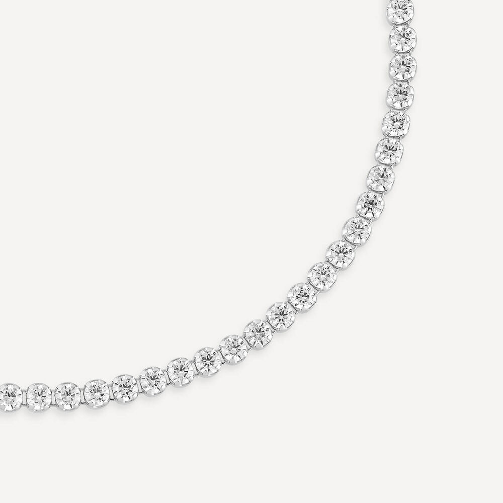 Silver Cubic Zirconia Claw Set Tennis Bracelet image number 1