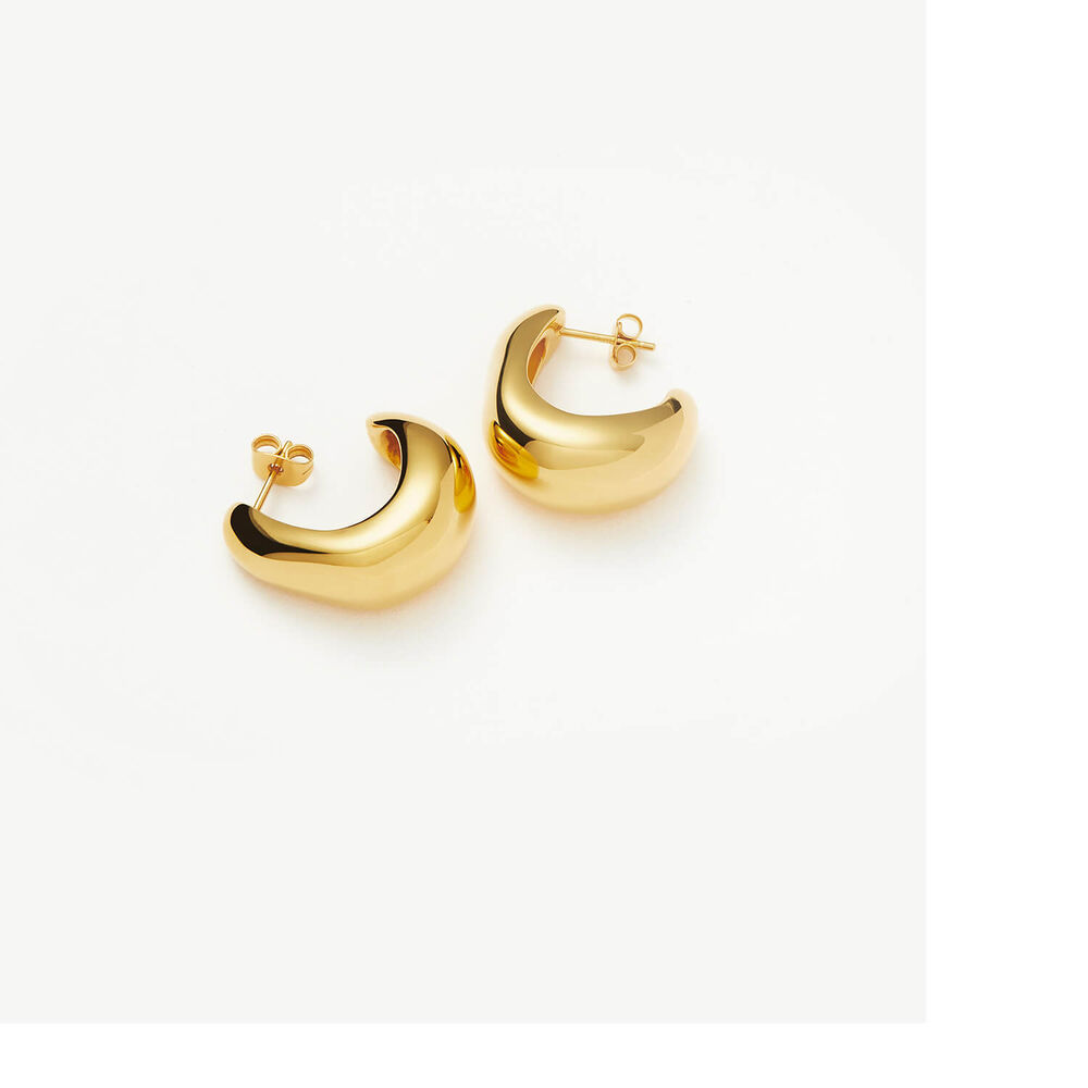 Missoma 18ct Gold Plated Brass Dome Medium Hoop Earrings