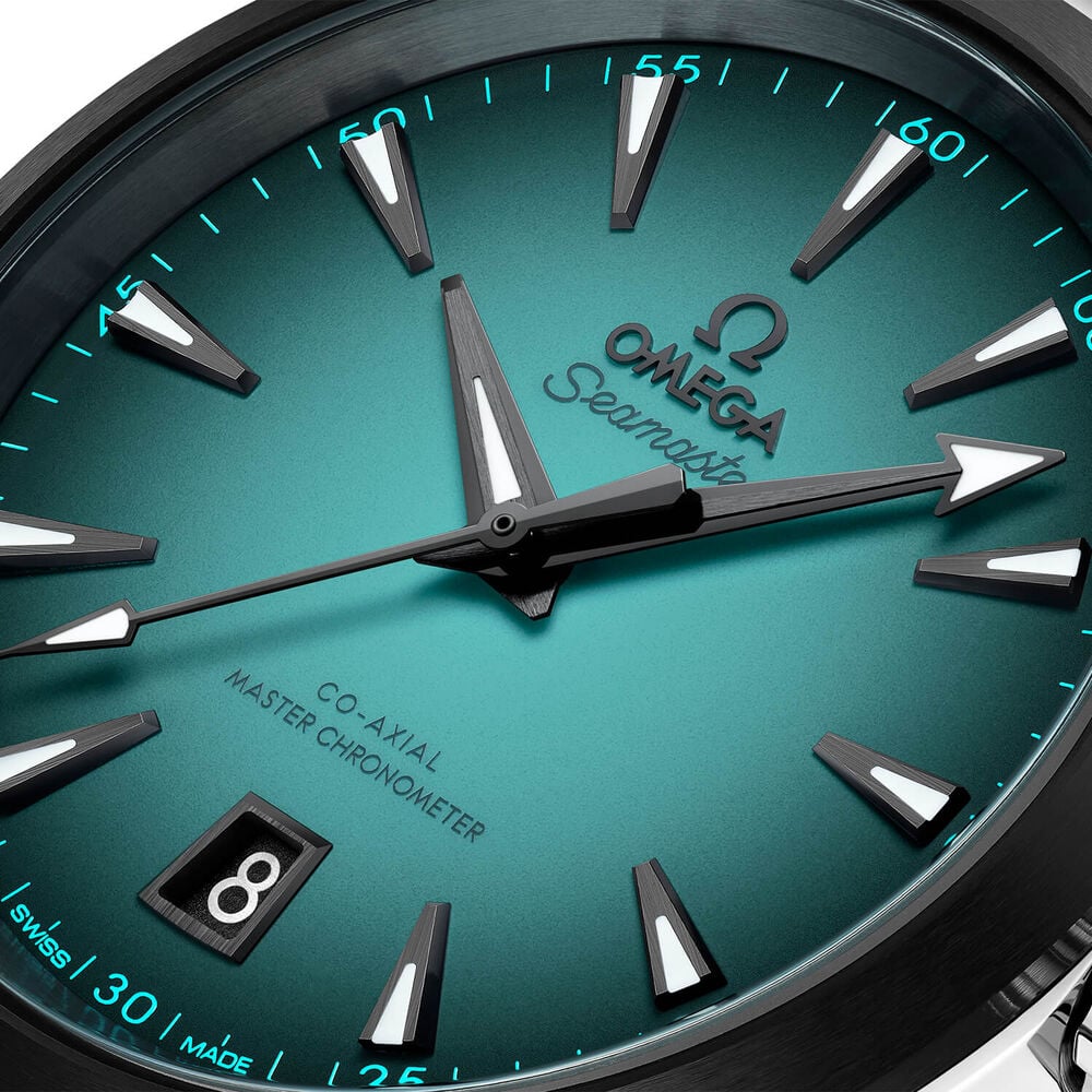 OMEGA Seamaster Aqua Terra 150M 38mm Turquoise Dial Rubber Strap Watch image number 2