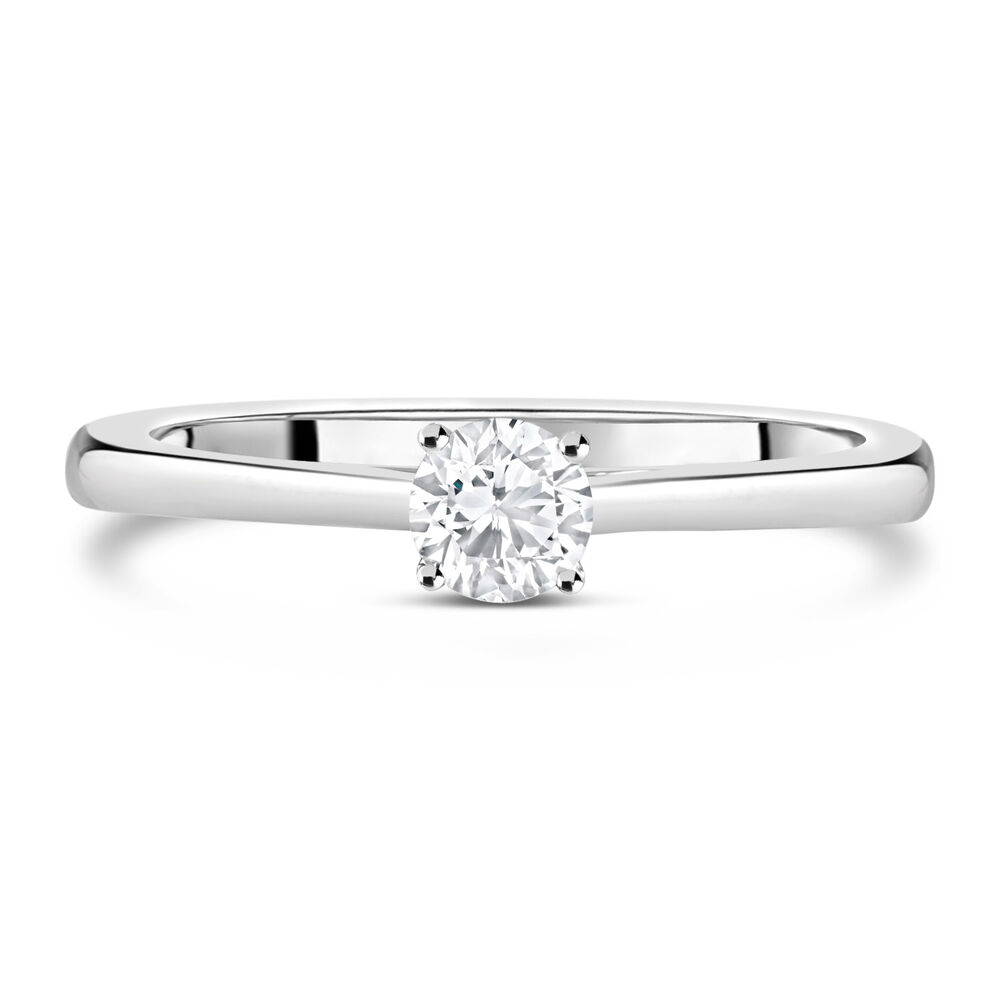 18ct White Gold 0.25ct Round Diamond Tulip Setting Ring