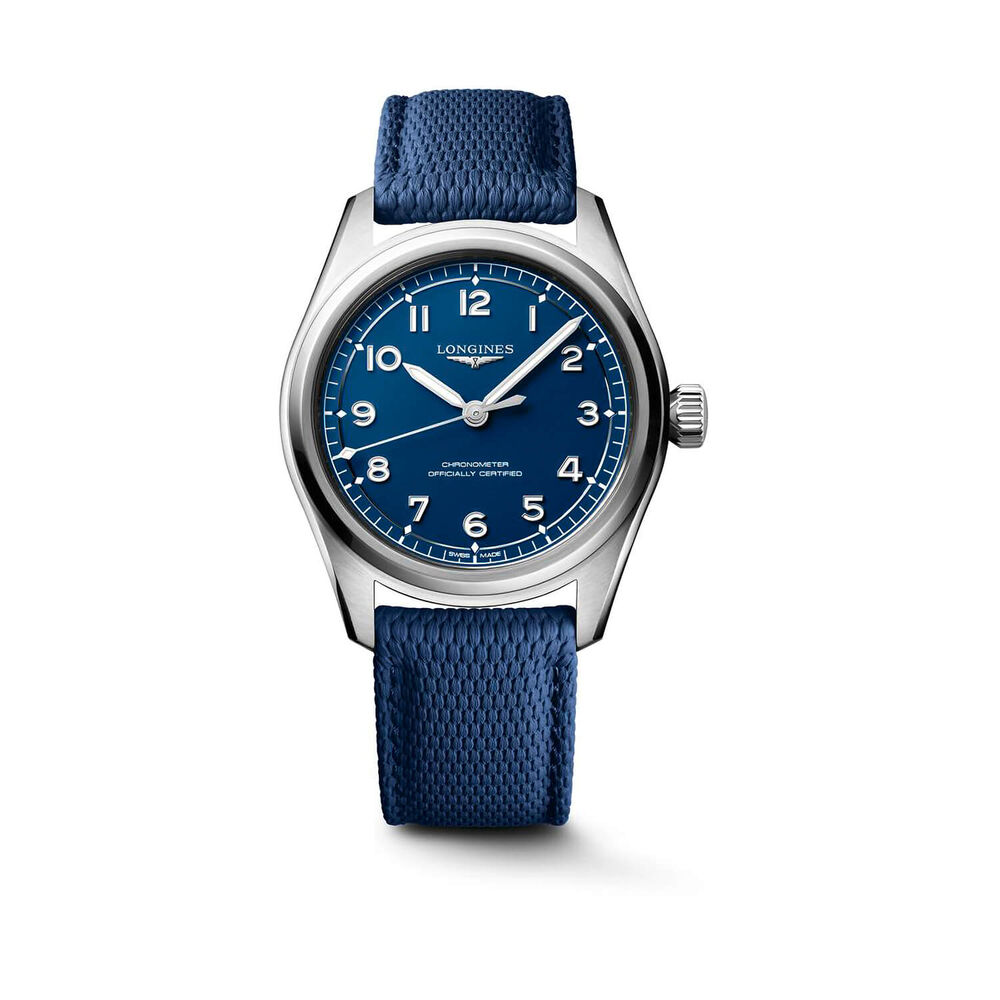 Longines Spirit Pilot 39mm Blue Dial & Blue Rubber Strap Watch