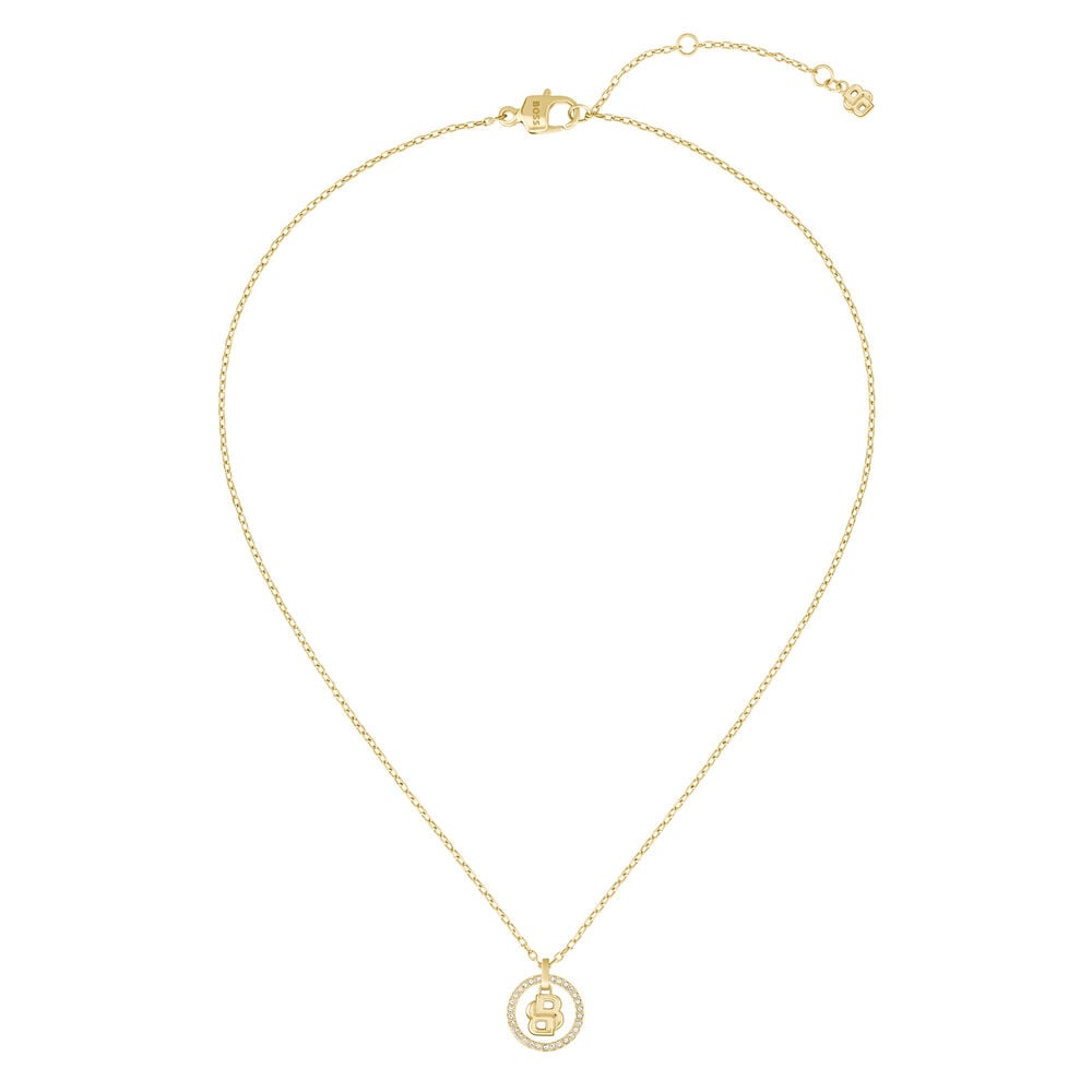 BOSS Double B Divine Yellow Gold Tone Stainless Steel Necklace image number 0