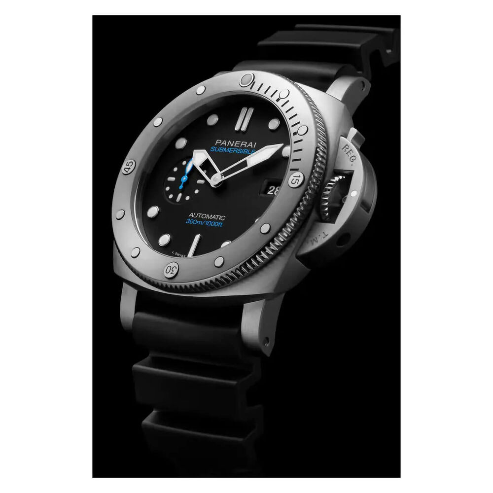 Panerai Submersible 44mm QuarantaQuattro Black Dial Strap Watch image number 7