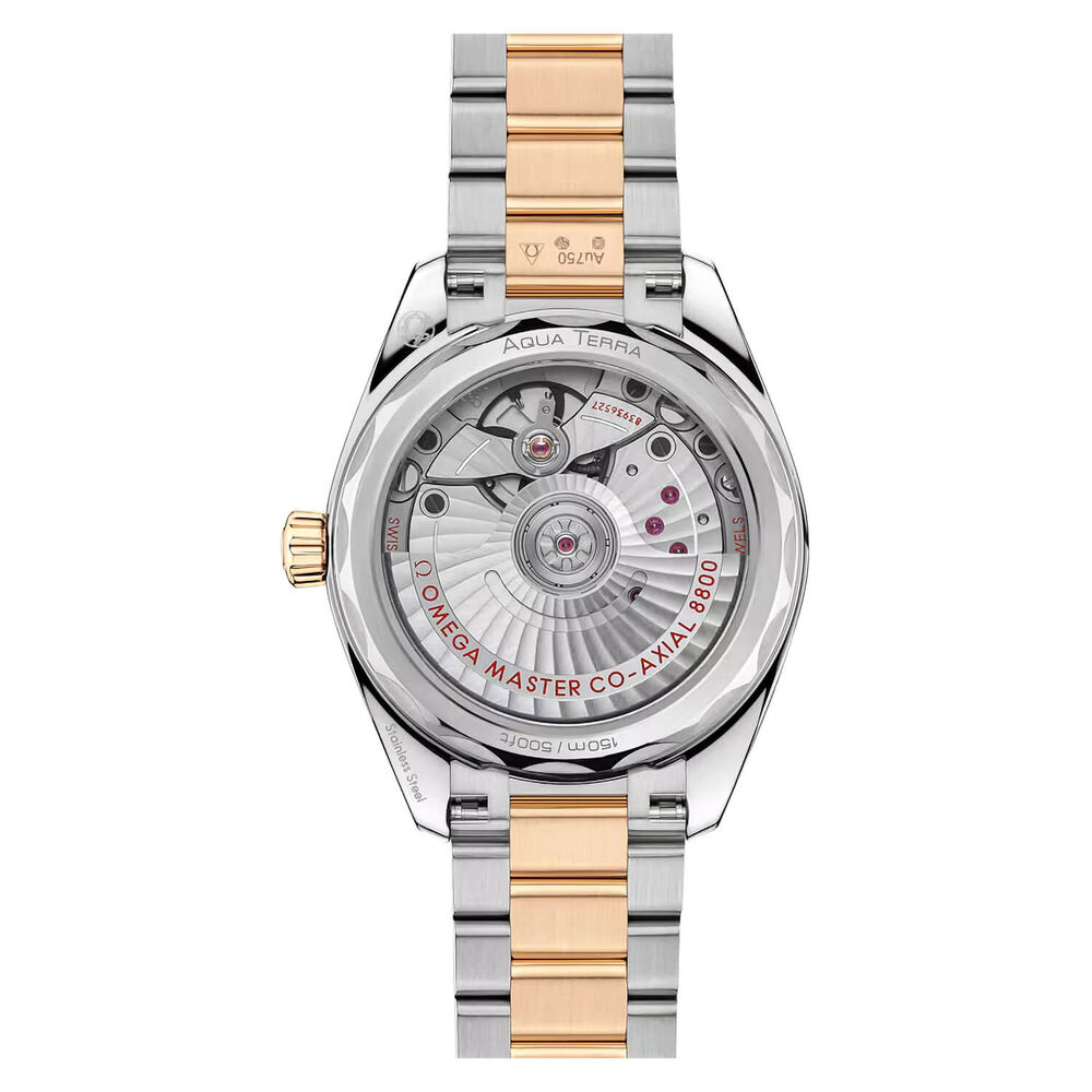 OMEGA Seamaster Aqua Terra Shades 150M 34mm Gold Dial Steel & Moonshine™ Gold Bracelet Watch image number 1