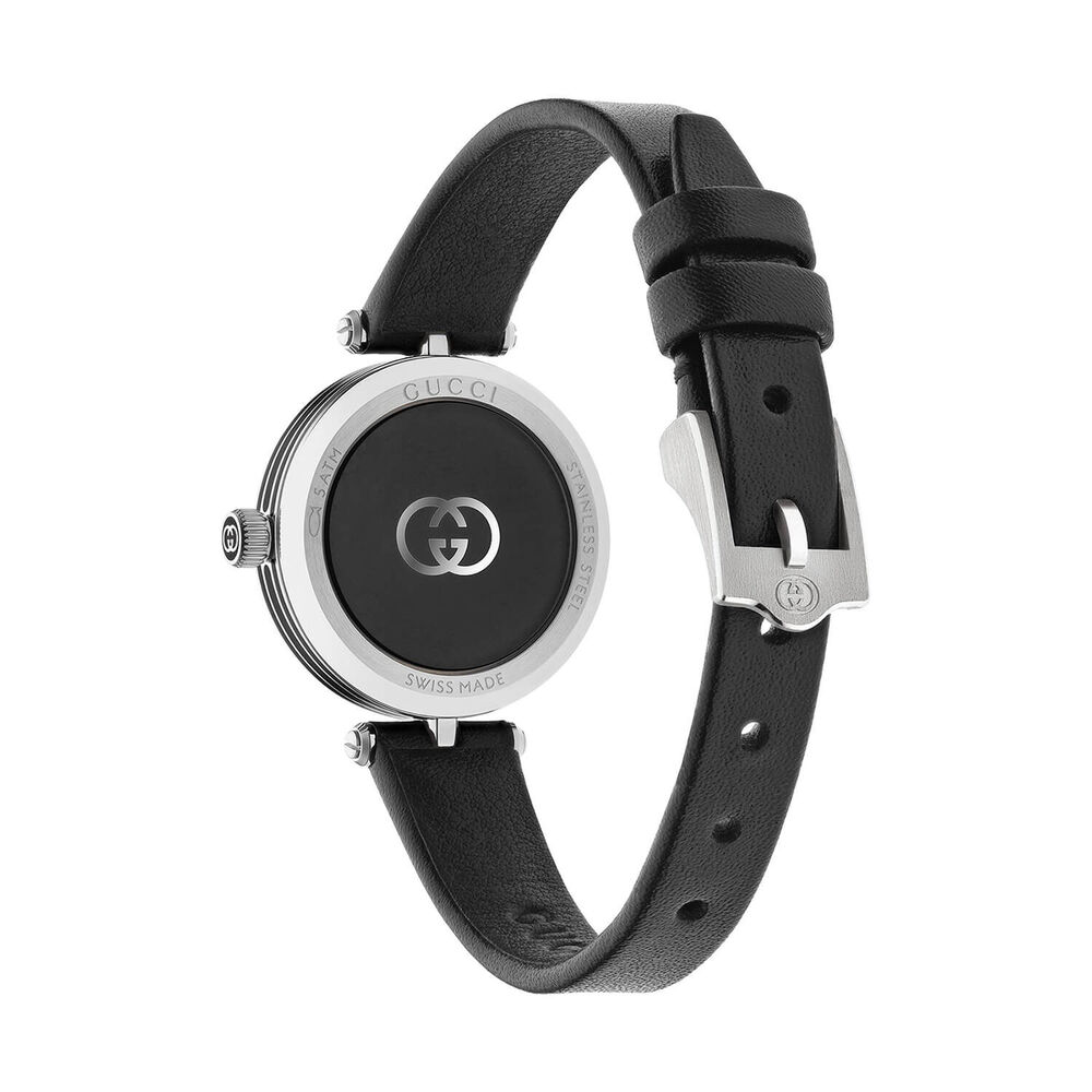 Gucci Model 2000 24mm Black Dial Leather Strap Watch