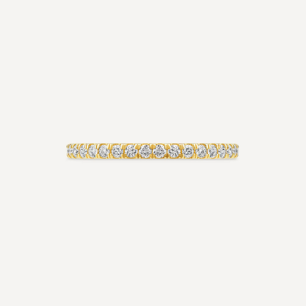18ct Yellow Gold 1.70mm 0.20ct Diamond Split Claw Wedding Ring image number 1