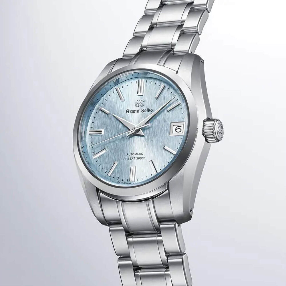 Grand Seiko Heritage 'Icefall' Hi-Beat 1998 Revival 37mm Light Blue Dial Steel Bracelet Watch