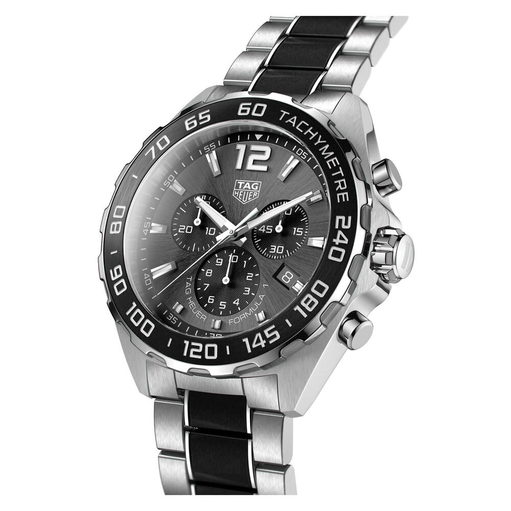 TAG Heuer Formula 1 Chronograph 43mm Black Dial Ceramic & Stainless Steel Bracelet Watch image number 2